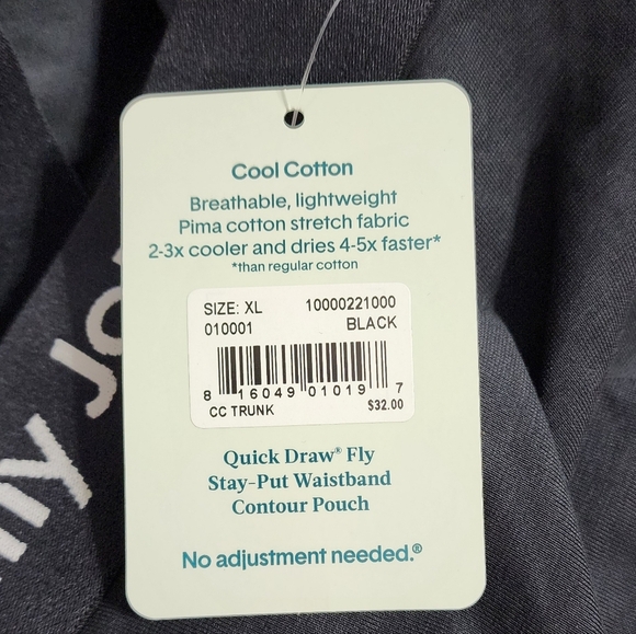 Tommy John Cool Cotton Black Boxers Briefs Tagless Trunks Men's Size XL - Picture 4 of 5